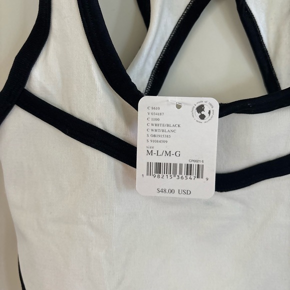 Free People Movement by FP Black and White Cross Bar Cami NWT - Picture 4 of 4